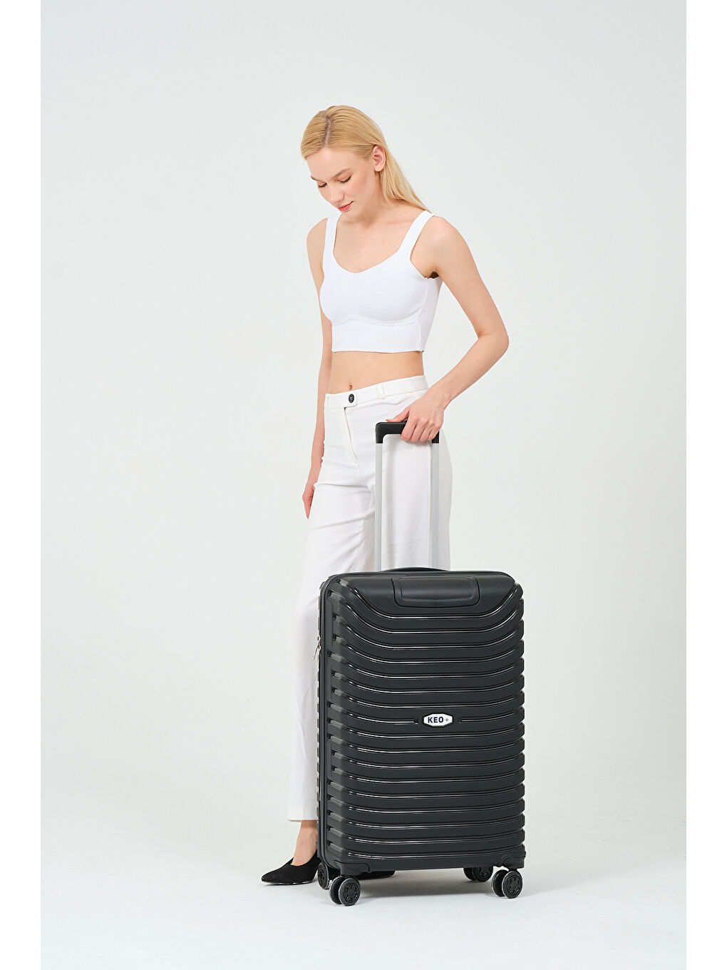 Orta Boy Siyah PP Valiz-3