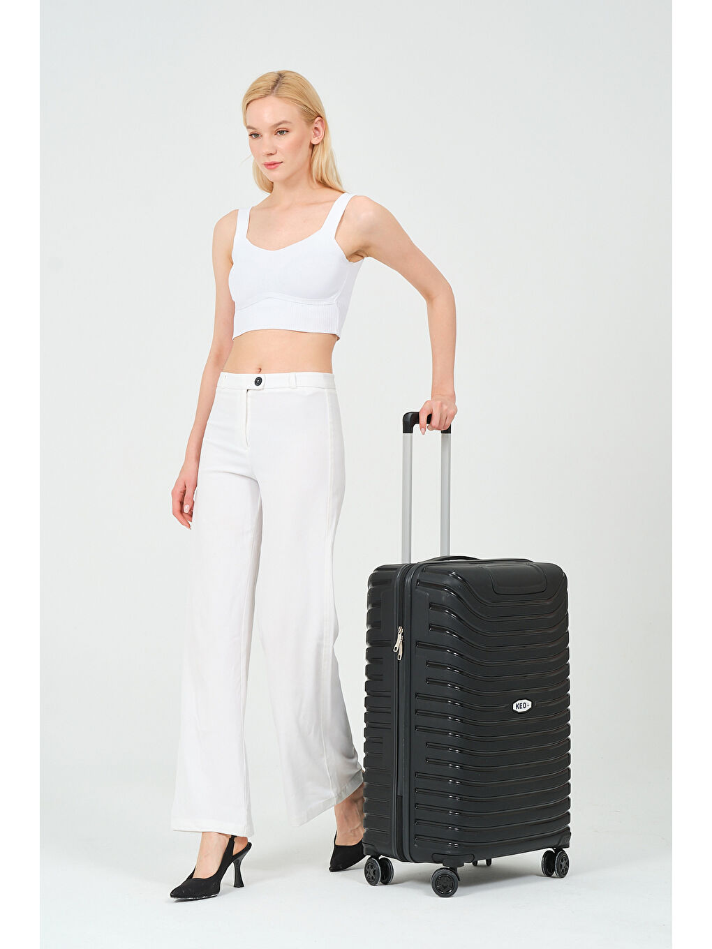 Orta Boy Siyah PP Valiz-4