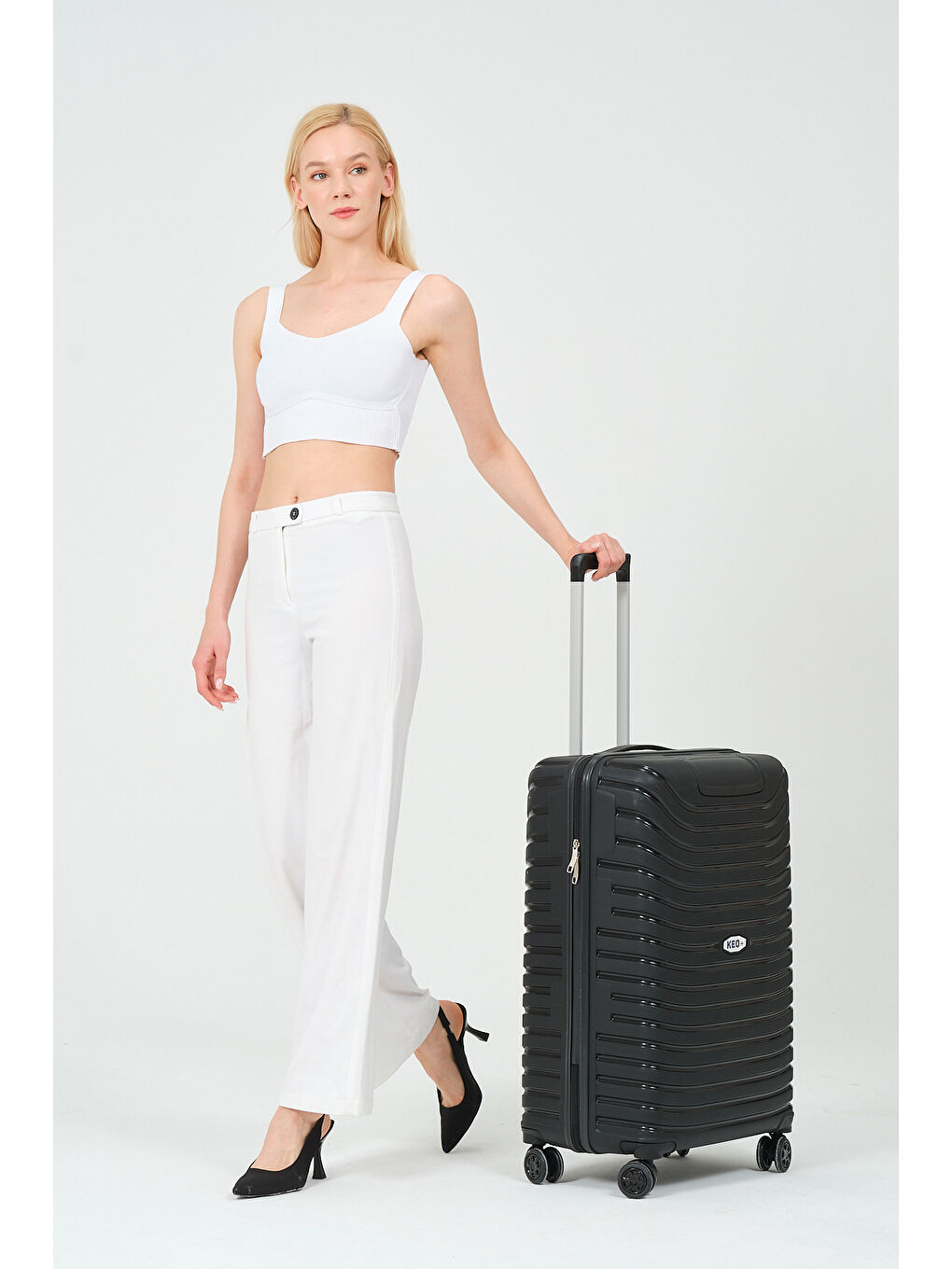 Orta Boy Siyah PP Valiz-5