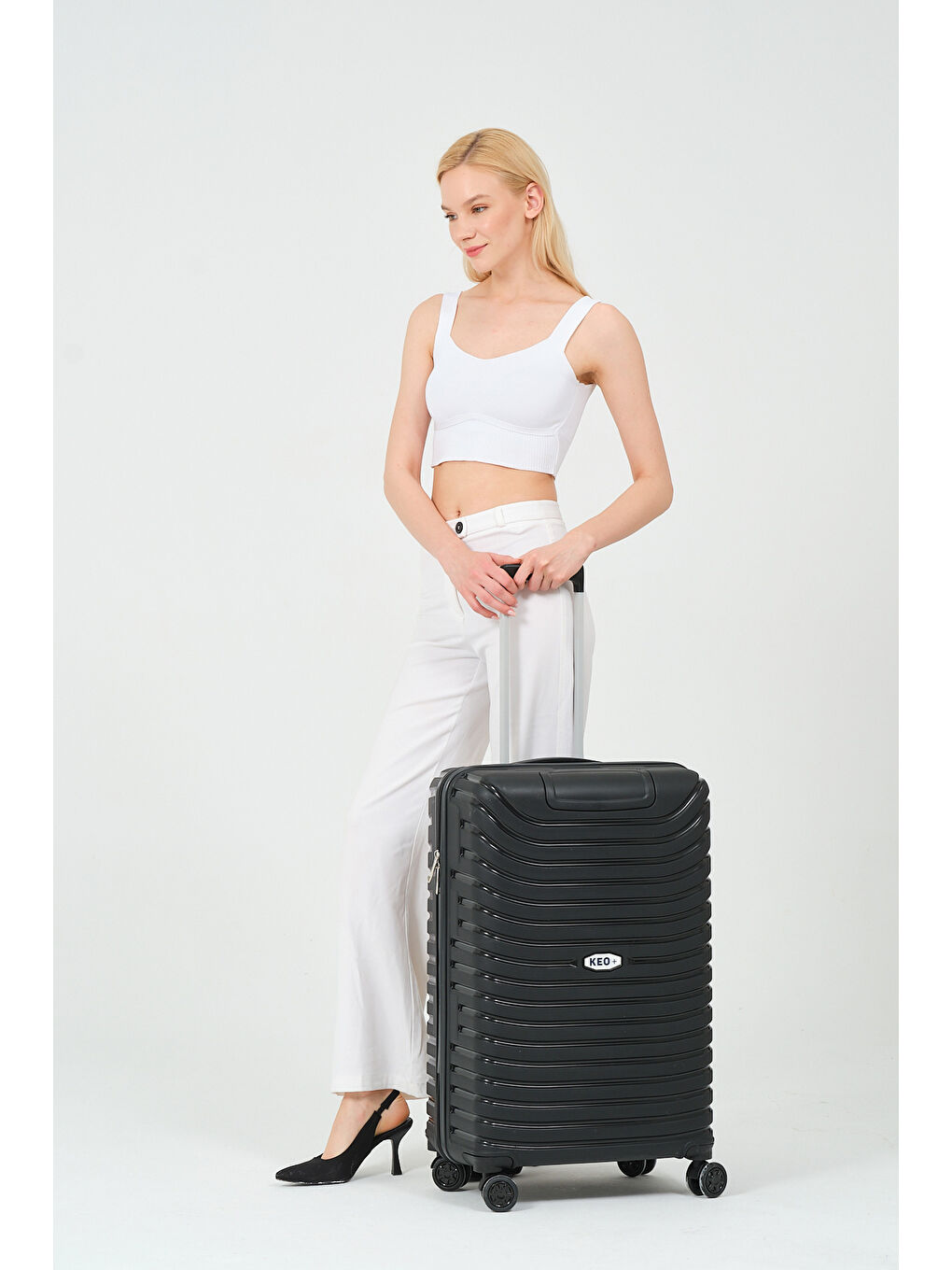 Orta Boy Siyah PP Valiz-6