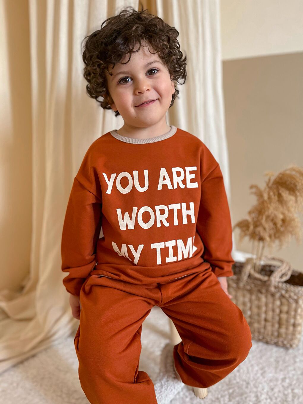 Kahverengi 2 Li Takım Baskılı İki İp