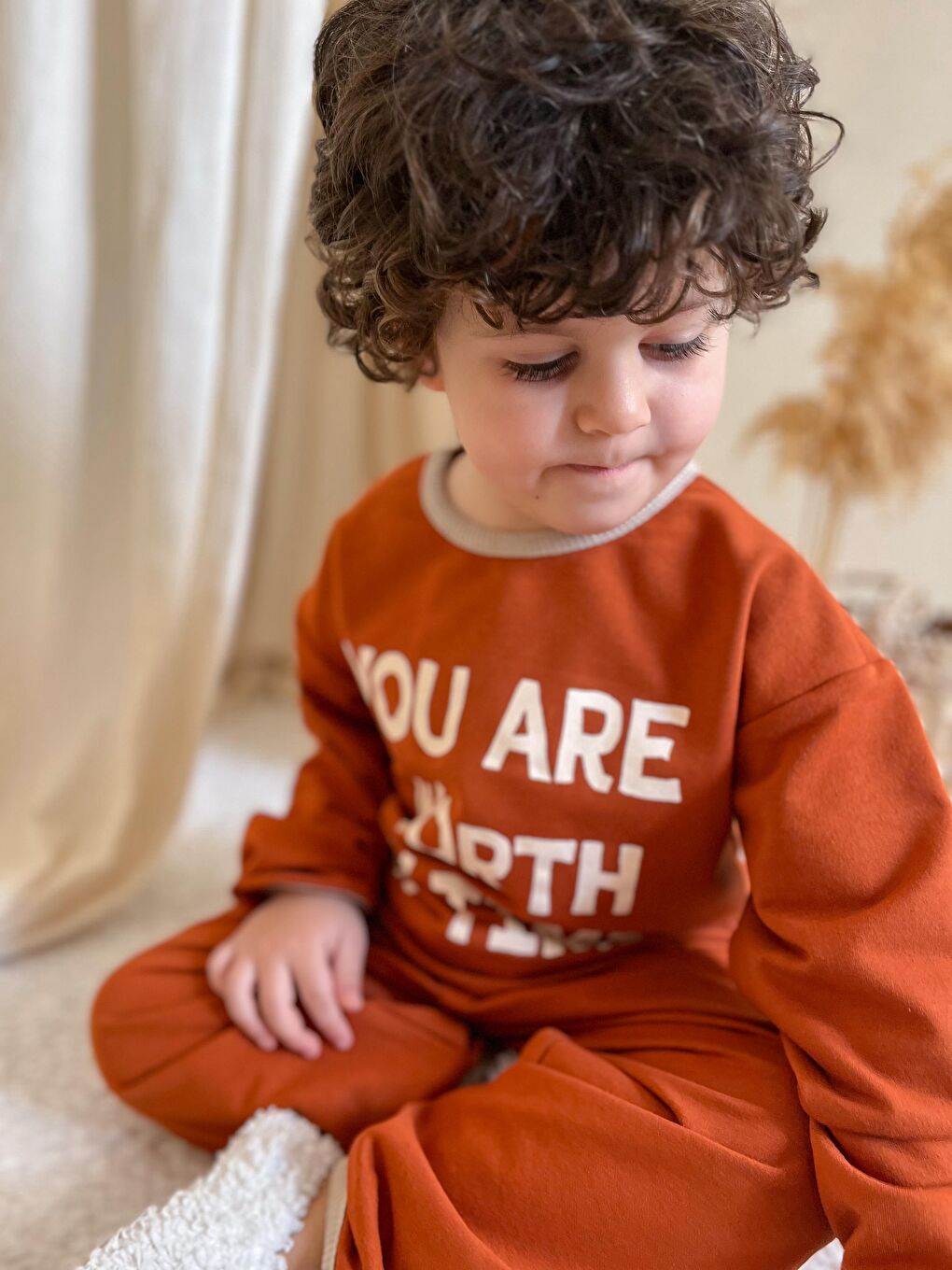 Kahverengi 2 Li Takım Baskılı İki İp-3