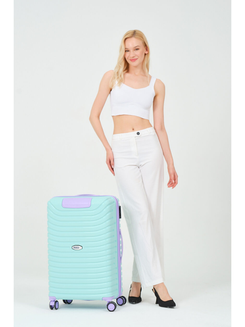 Orta Boy Turkuaz-Lila PP Valiz-1