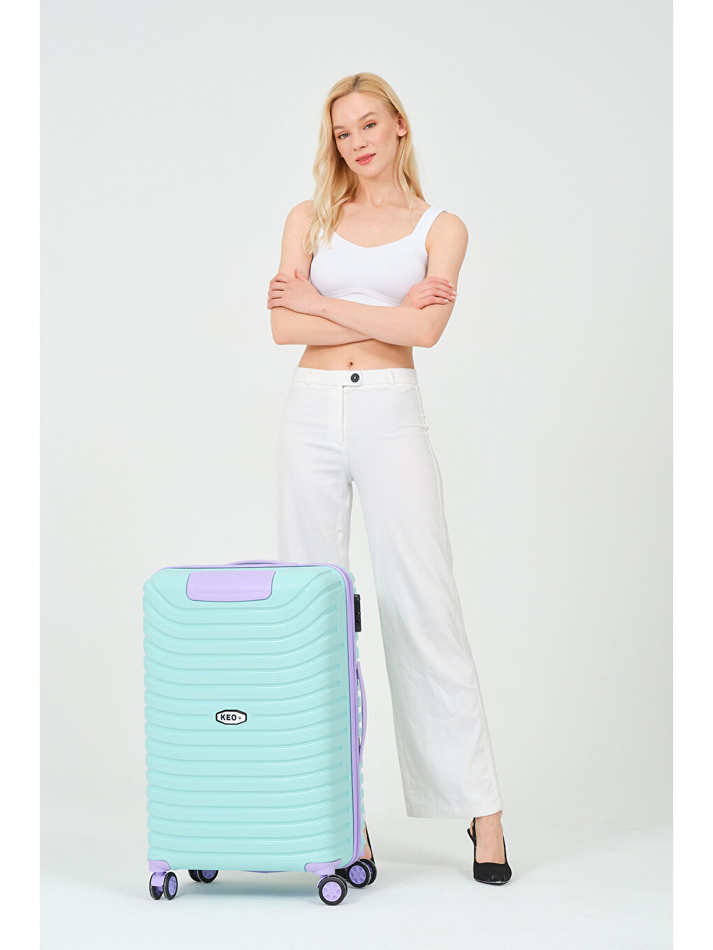 Orta Boy Turkuaz-Lila PP Valiz-6