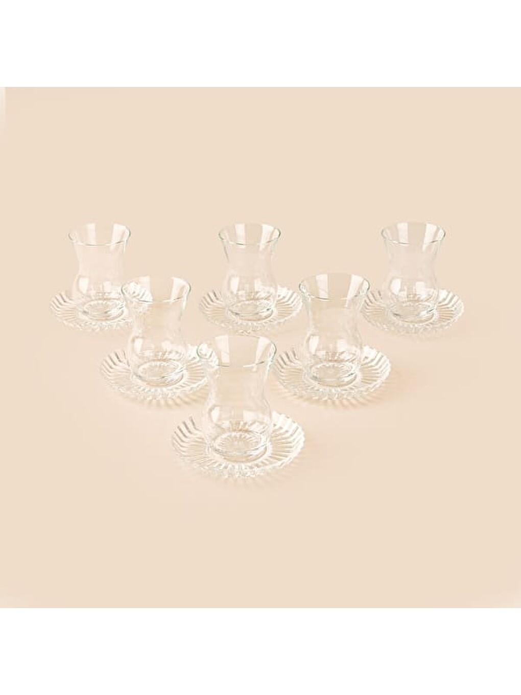 Renksiz Beykoz 6 Kişilik 12 Parça Çay Takımı - Şeffaf - 145 Ml