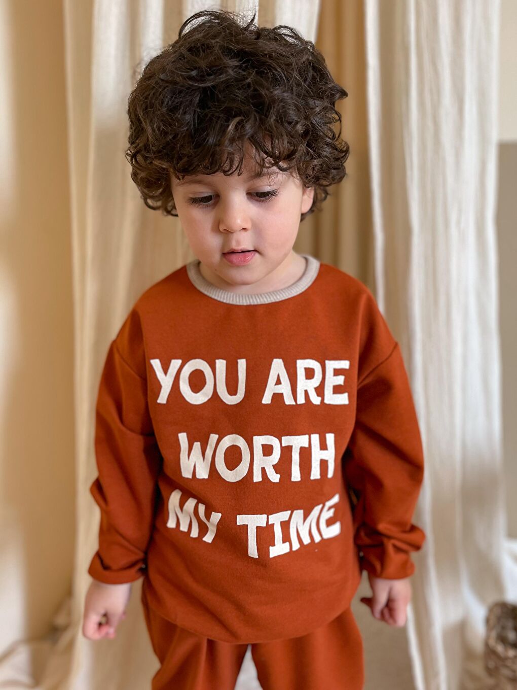 Kahverengi 2 Li Takım Baskılı İki İp-5