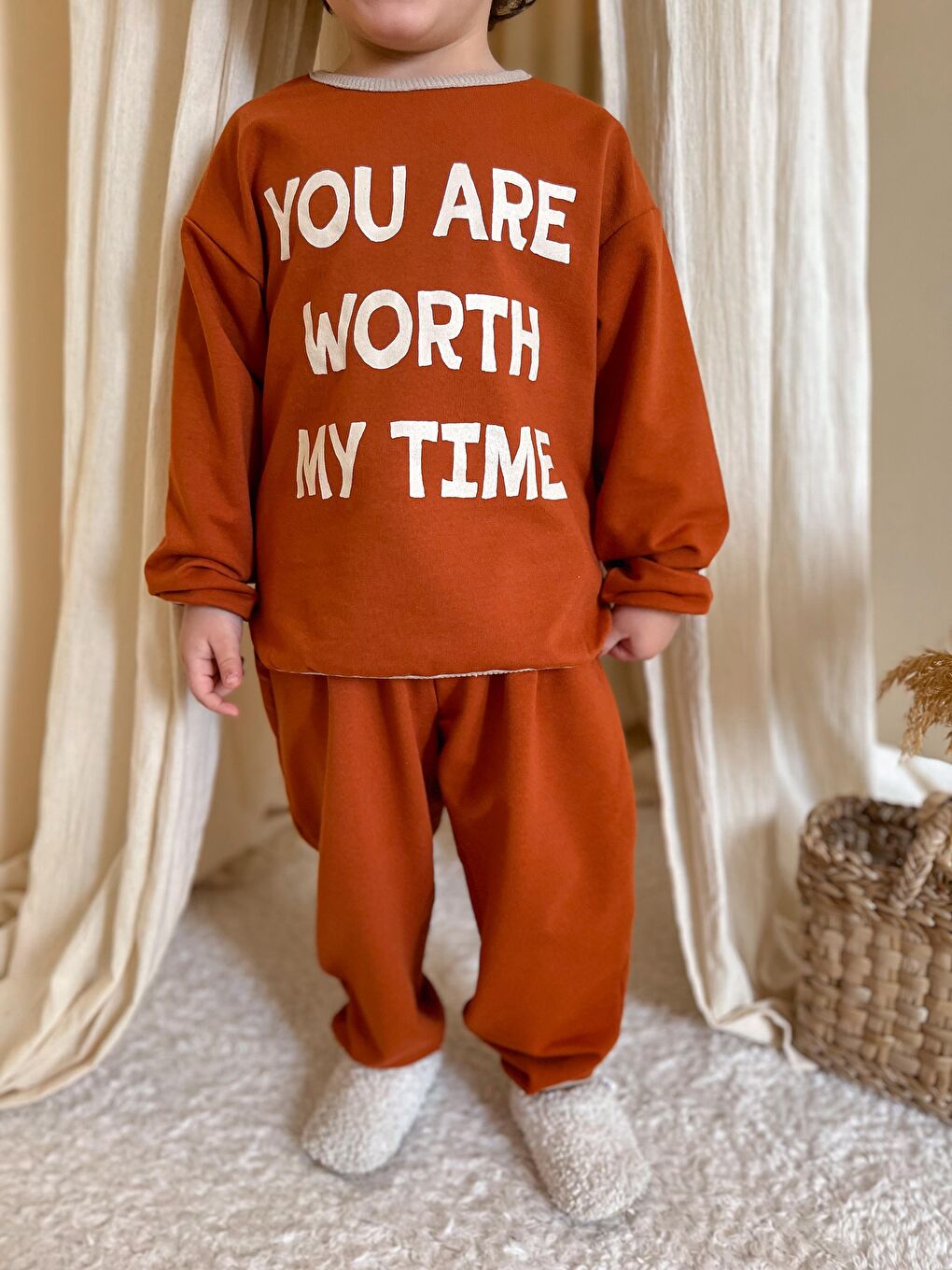 Kahverengi 2 Li Takım Baskılı İki İp-6