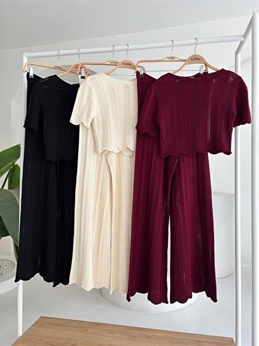 Siyah Triko Bluz Pantolon İkili Takım 10084-025-6