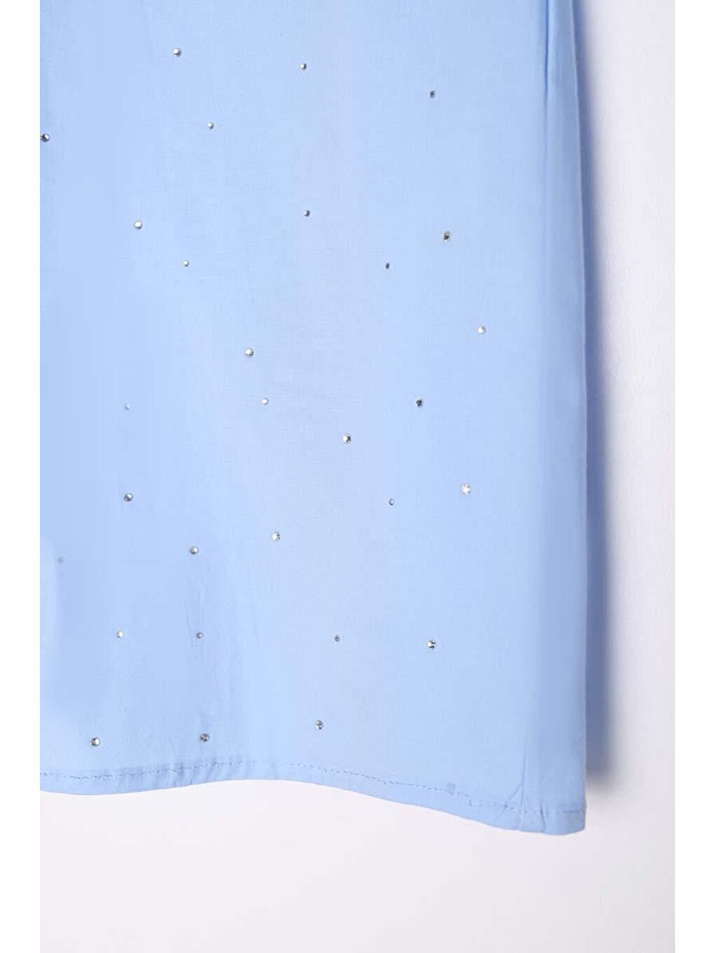 Mavi-Pamuklu Taşlı Gömlek Tunik-6