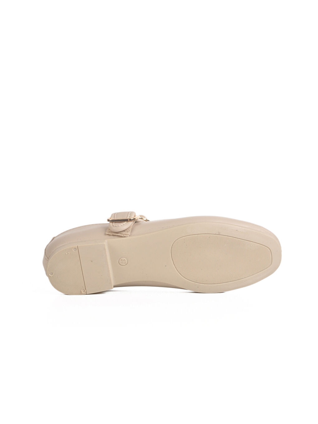 Ekru Krem Hafif İnce Taban Kemerli Kadın Babet B-40 Z-4