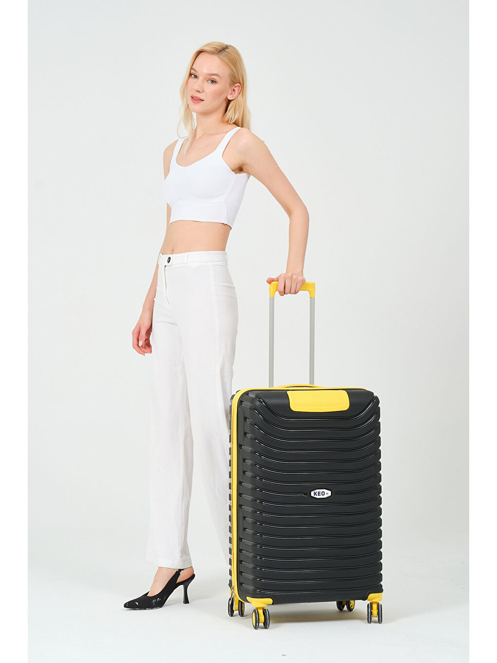 Orta Boy Siyah-Sarı PP Valiz-3