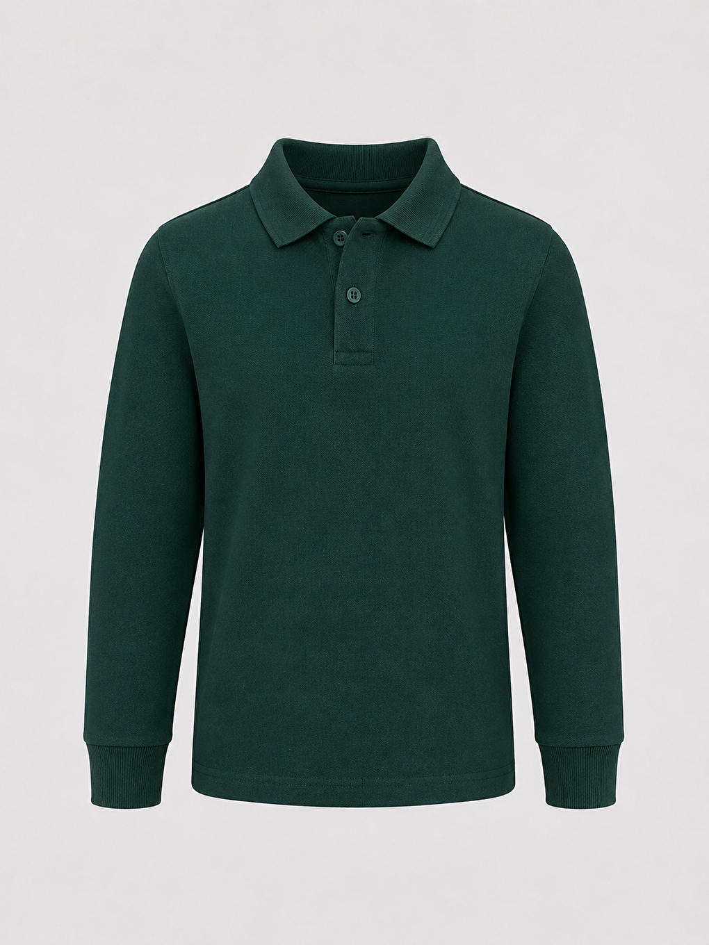 Haki Kids Polo Yaka Basic Uzun Kollu Unisex Erkek Çocuk Tişört-3