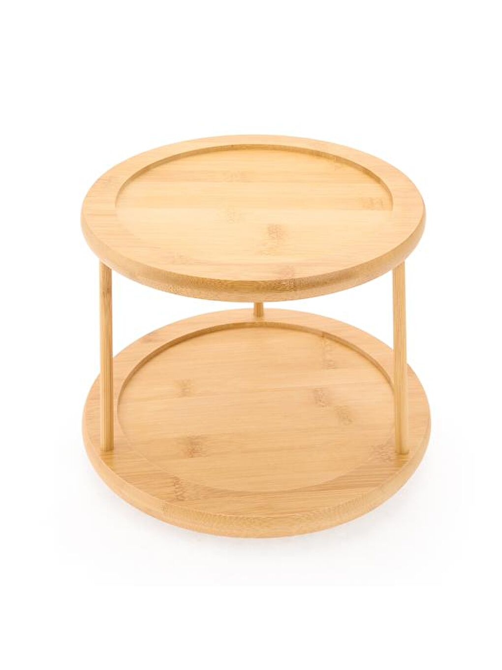 Katlı Döner Tabla - Bej - 25x21 cm-1