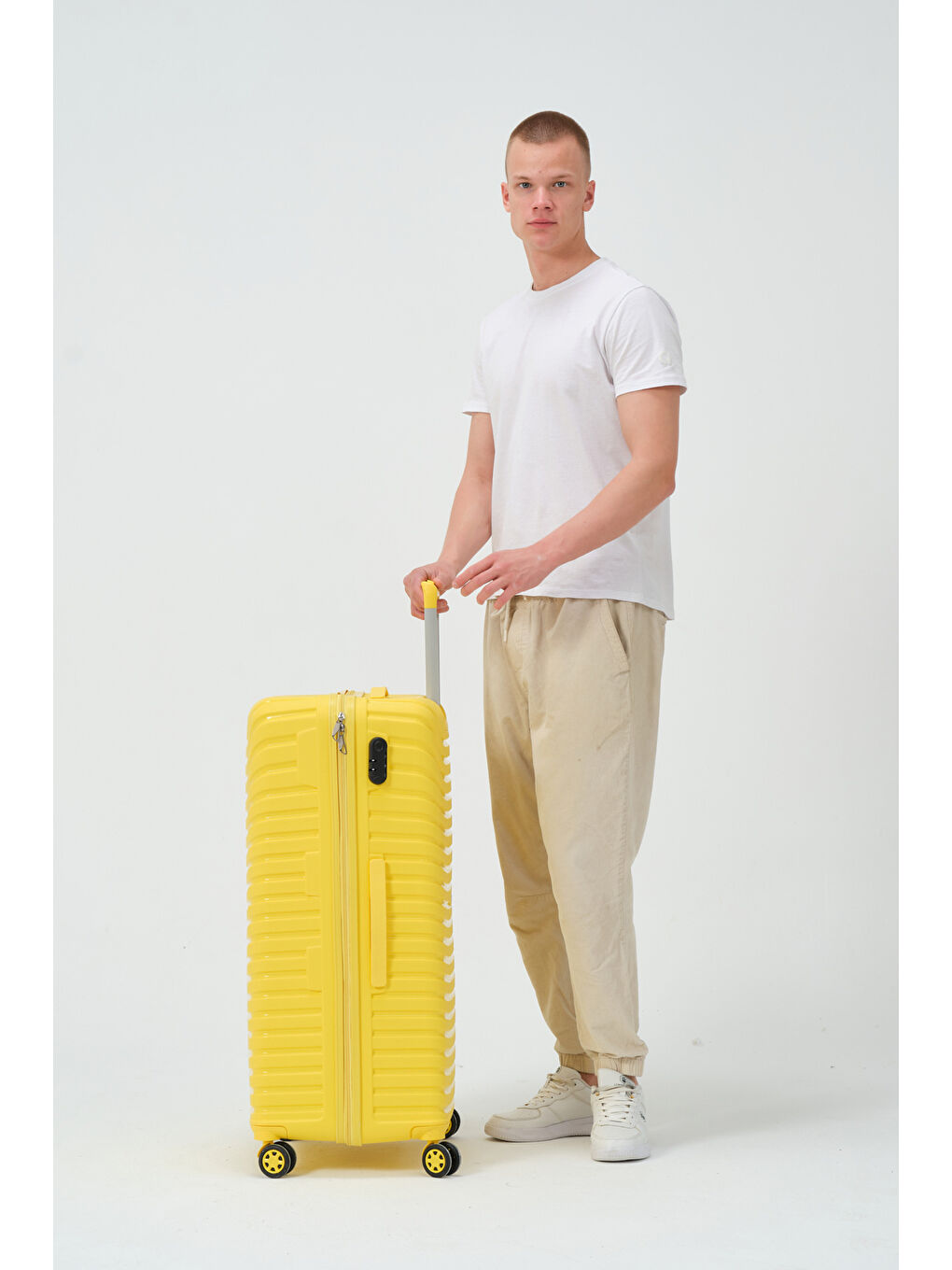 Büyük Boy Sarı PP Valiz-3