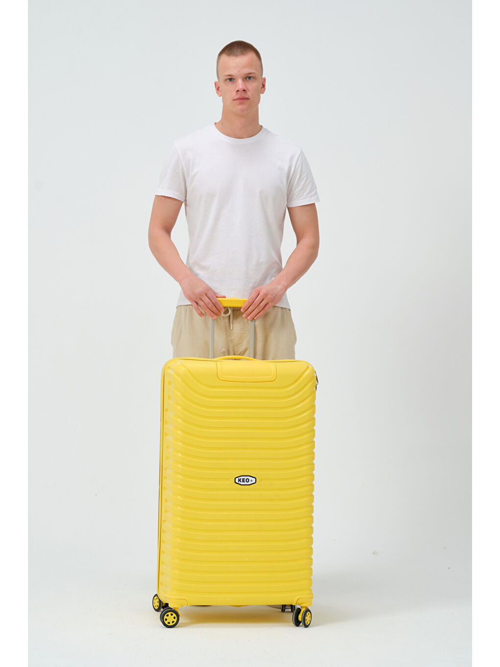 Büyük Boy Sarı PP Valiz-4