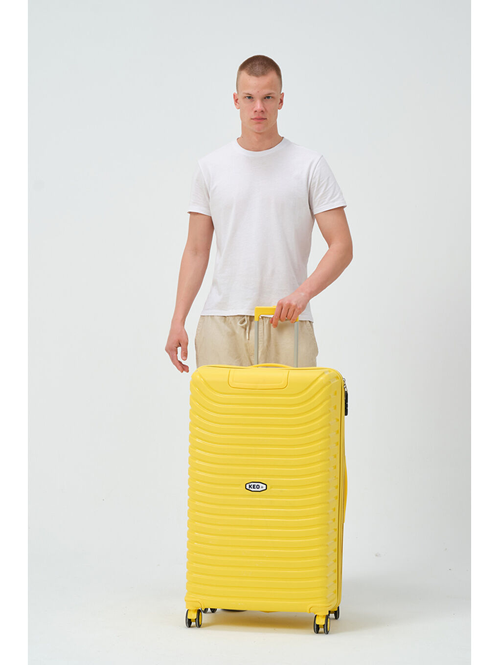 Büyük Boy Sarı PP Valiz-5