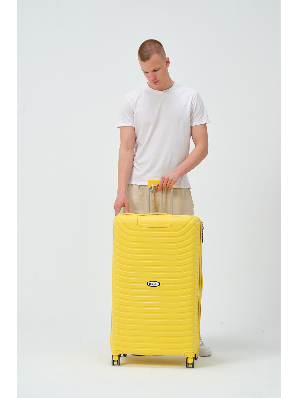 Büyük Boy Sarı PP Valiz-6