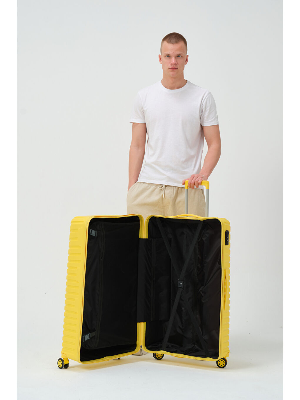 Büyük Boy Sarı PP Valiz-8