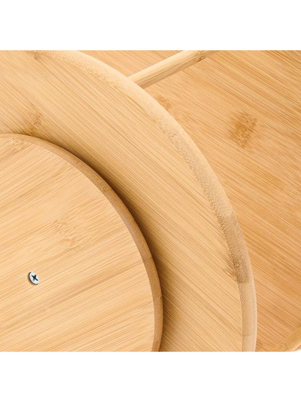 Katlı Döner Tabla - Bej - 25x21 cm-2