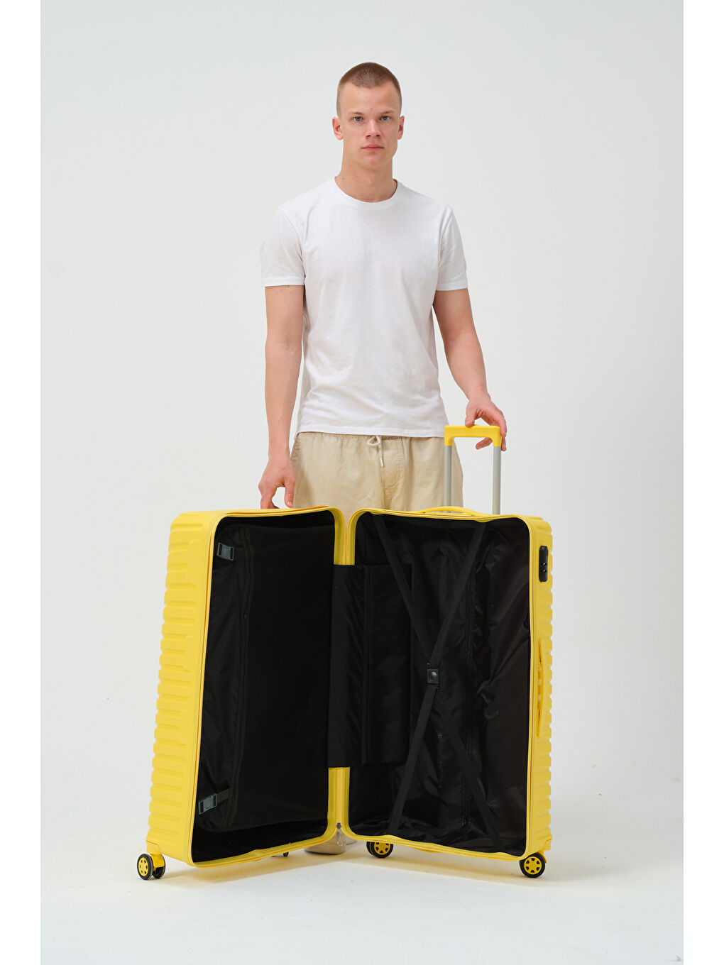 Büyük Boy Sarı PP Valiz-9