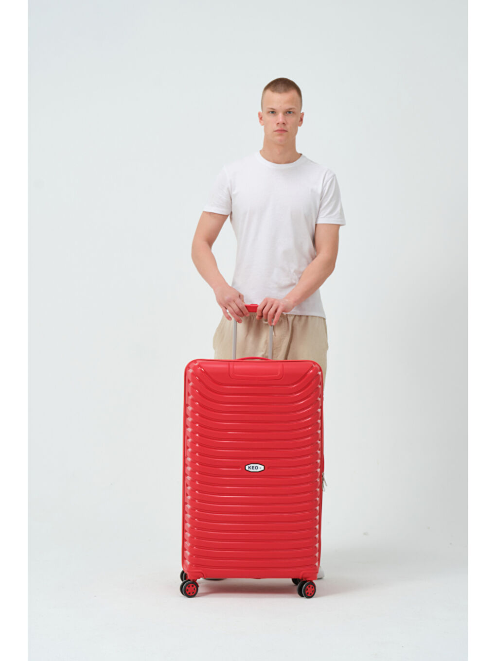 Büyük Boy Kırmızı PP Valiz-3