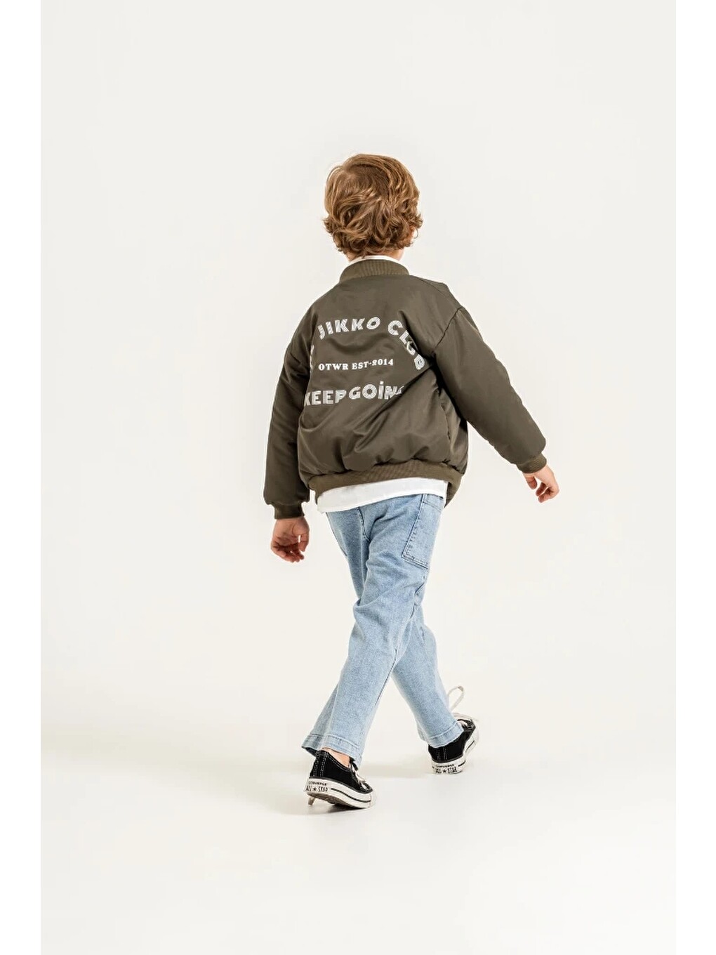 Haki Erkek Çocuk Bomber Ceketli Gömlekli Bol Paça Jean Pantolon 3’lü Takım 9102-10
