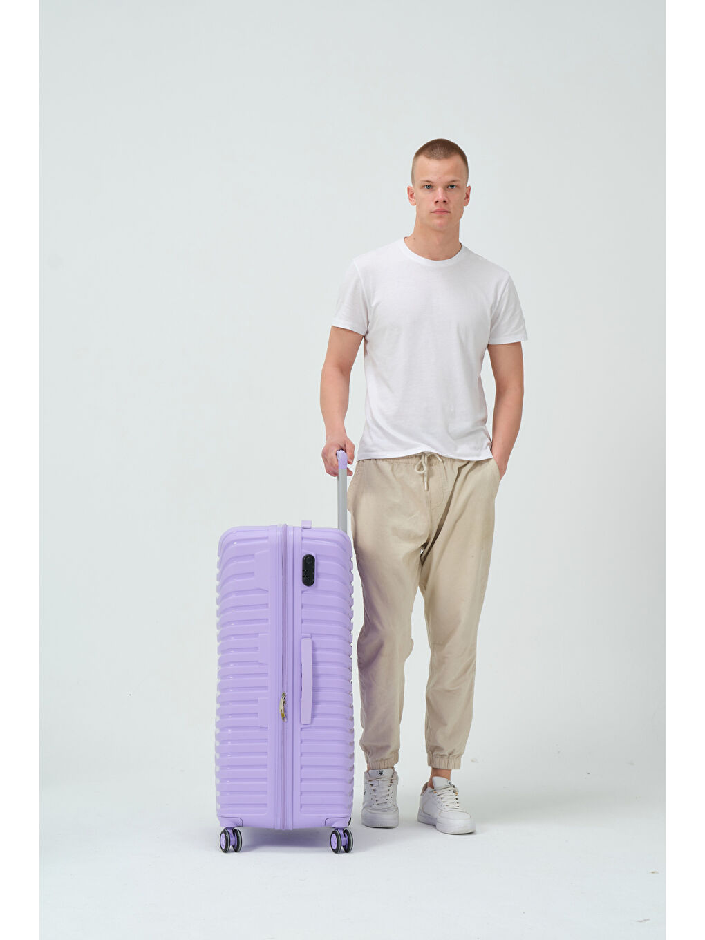 Büyük Boy Lila PP Valiz-3