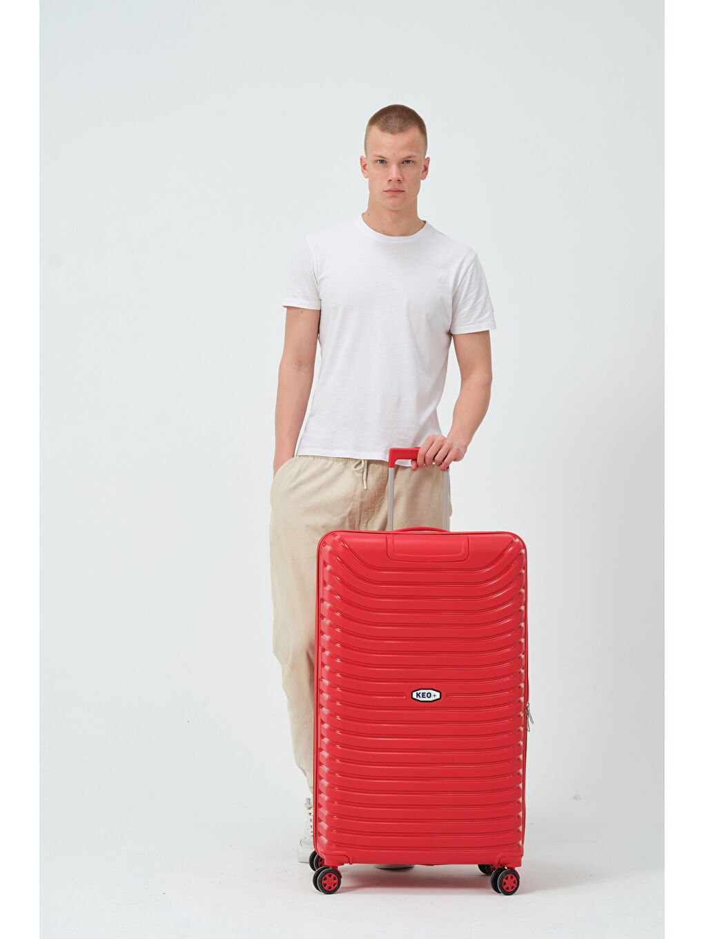 Büyük Boy Kırmızı PP Valiz-9