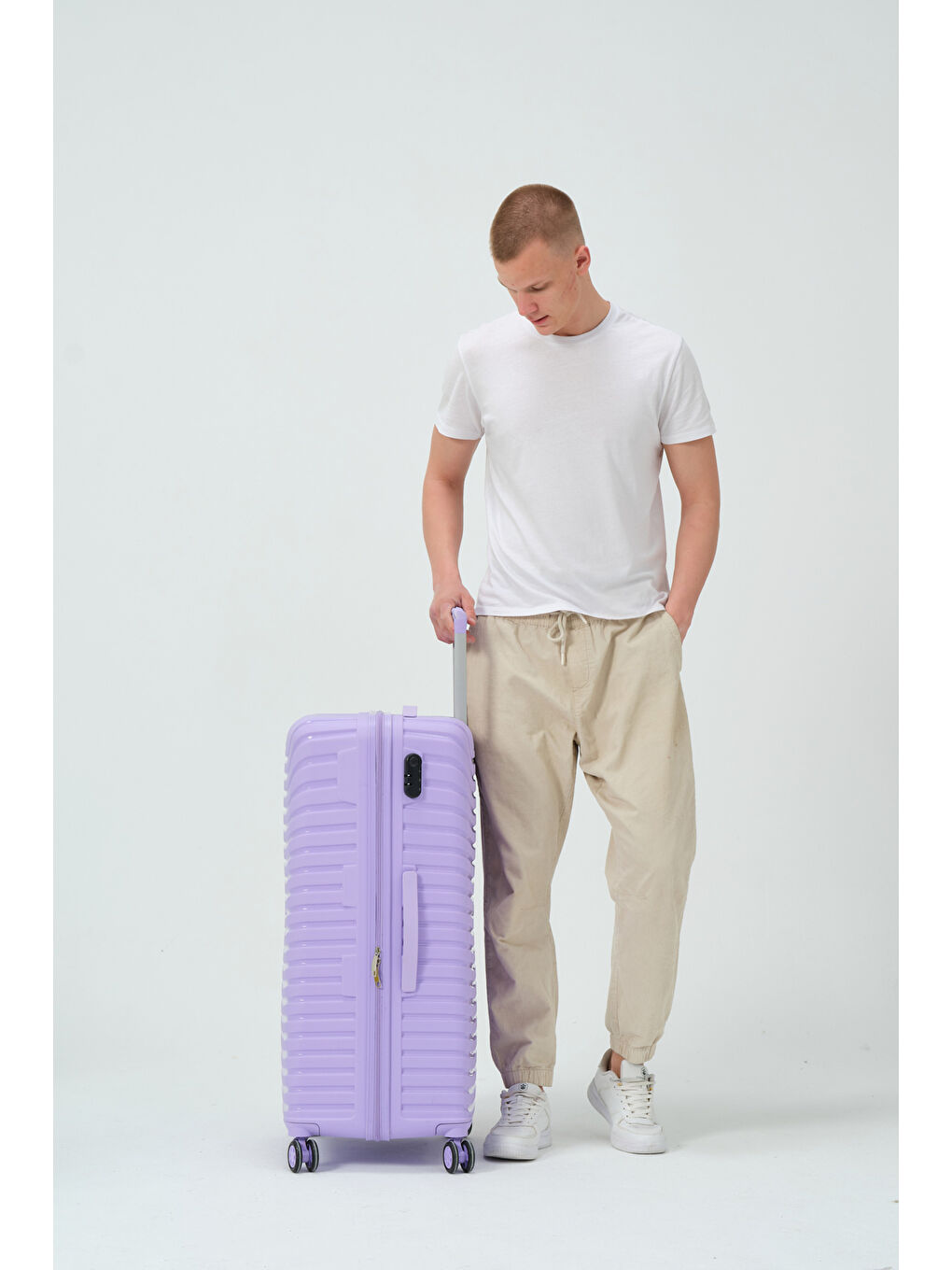 Büyük Boy Lila PP Valiz-4