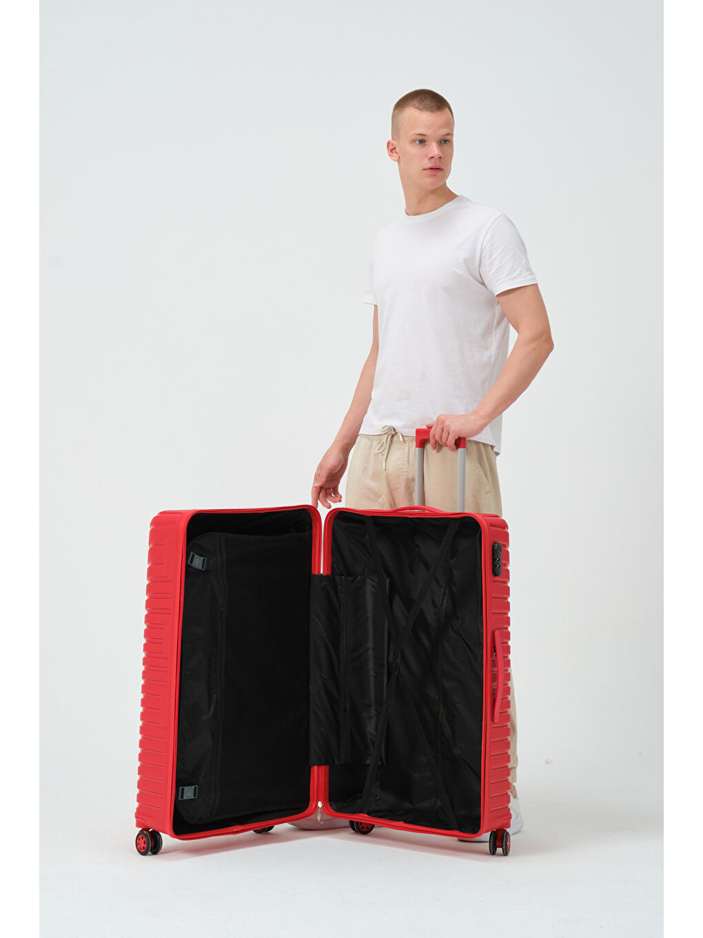 Büyük Boy Kırmızı PP Valiz-10
