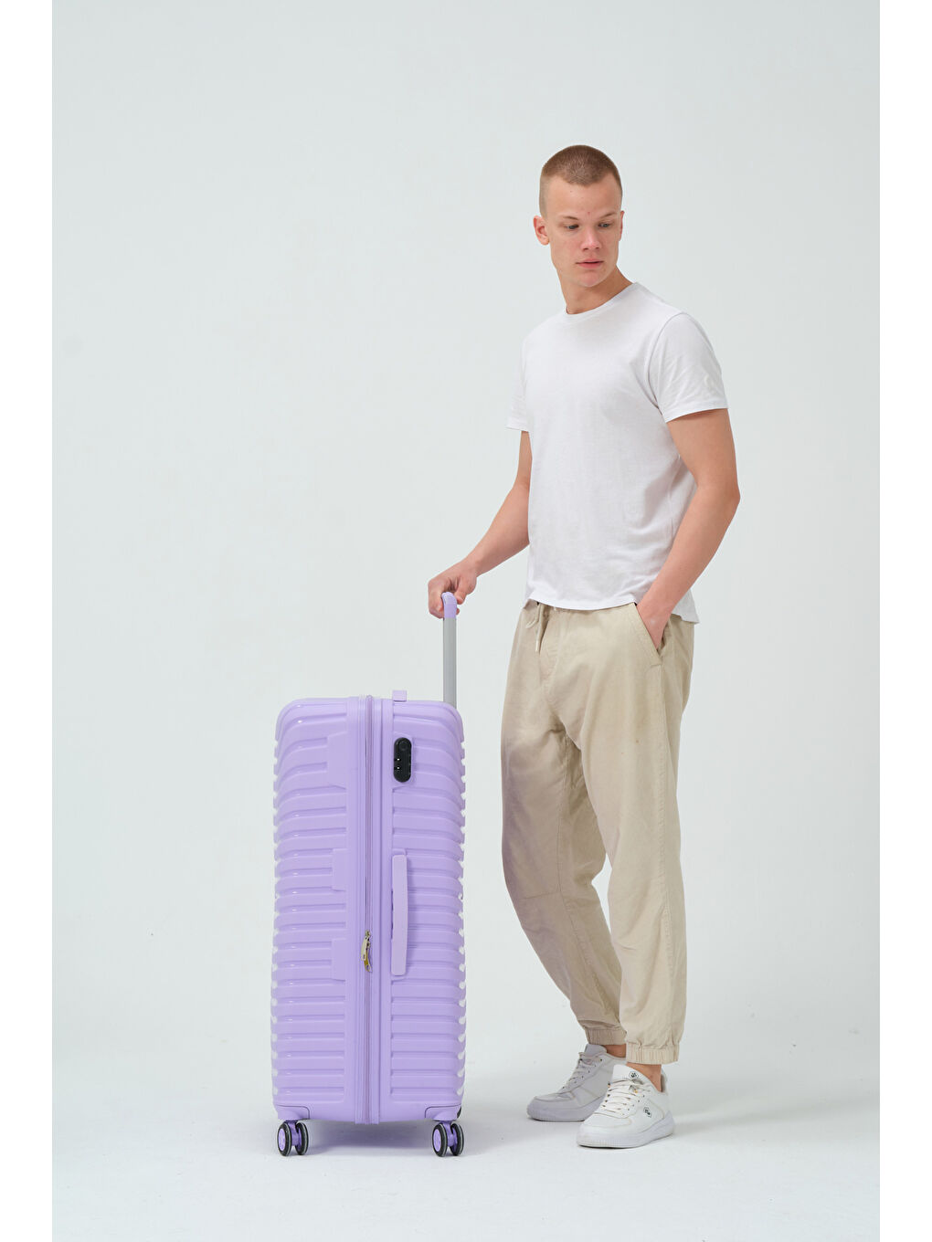 Büyük Boy Lila PP Valiz-5