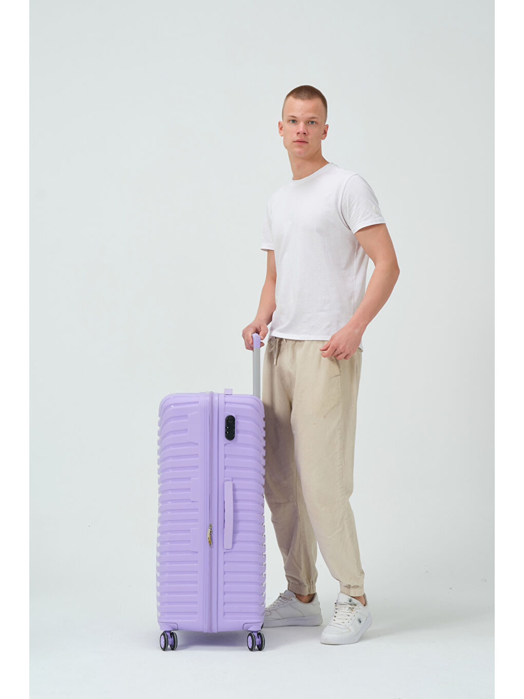 Büyük Boy Lila PP Valiz-6
