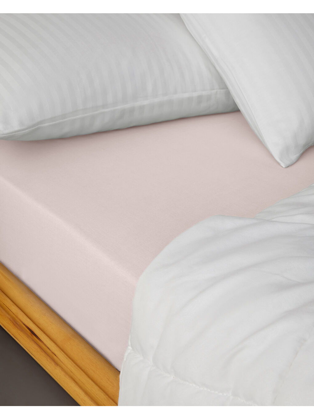 Novella Premium Soft Pamuk Çift Kişilik Lastikli Çarşaf 160x200 cm Toz Pembe-3