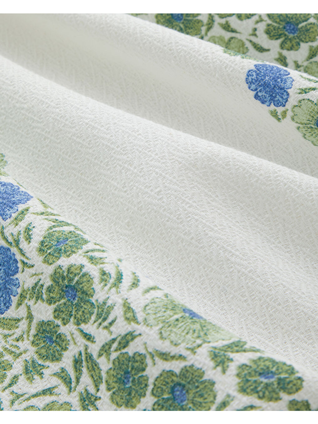 Forest Blossom Baskılı Pamuklu Çift Kişilik Pike 200x220 cm Yeşil-3