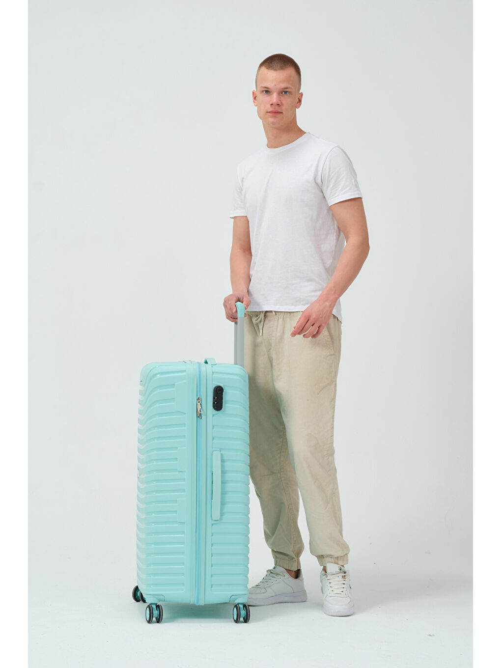 Büyük Boy Turkuaz PP Valiz-3