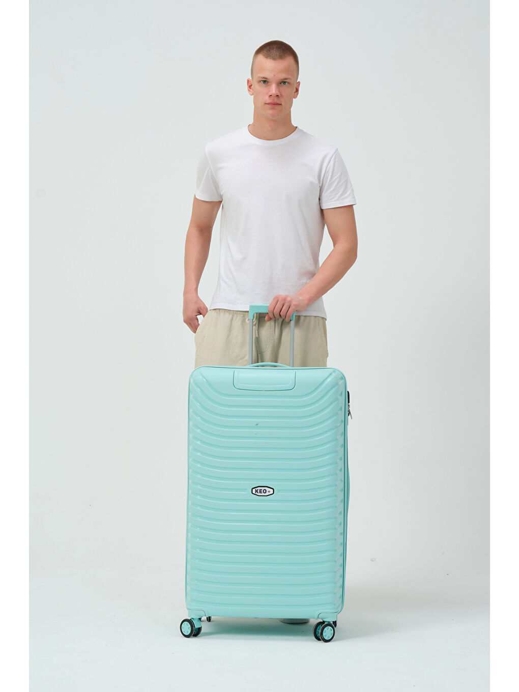 Büyük Boy Turkuaz PP Valiz-5