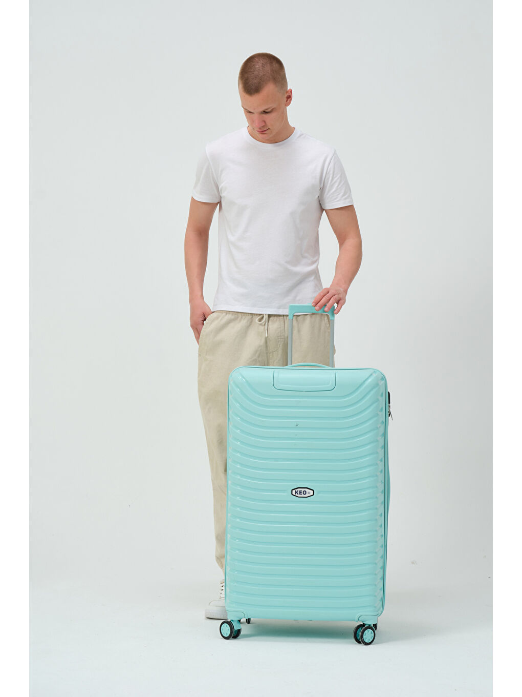 Büyük Boy Turkuaz PP Valiz-6