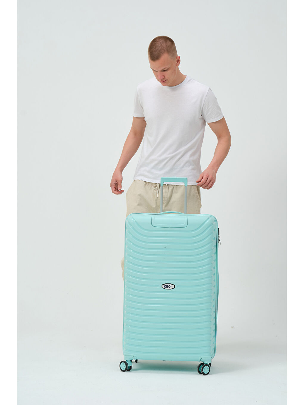 Büyük Boy Turkuaz PP Valiz-7