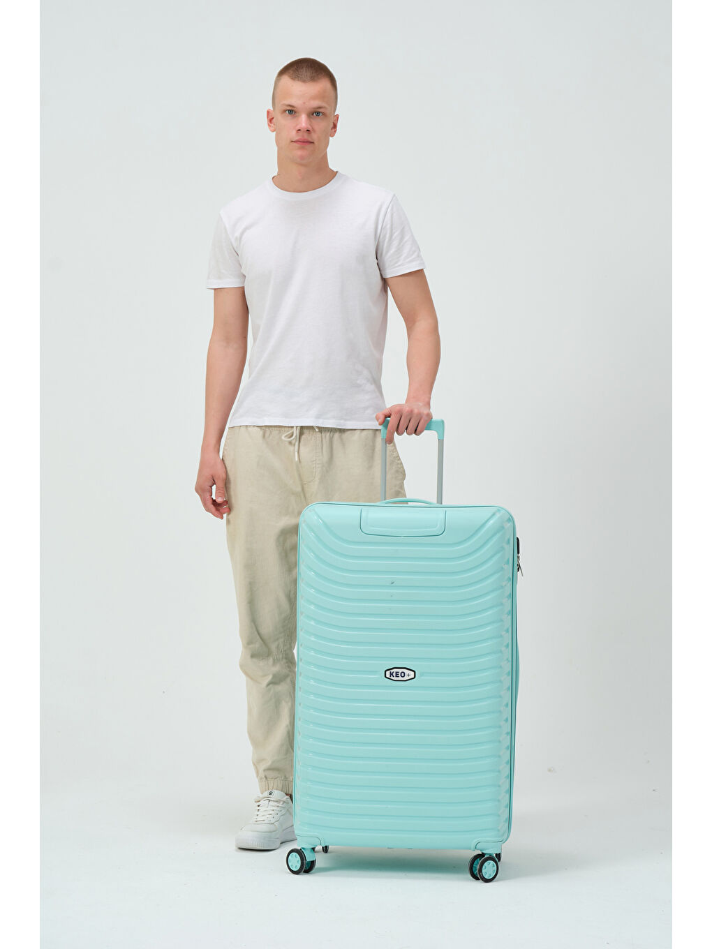 Büyük Boy Turkuaz PP Valiz-8