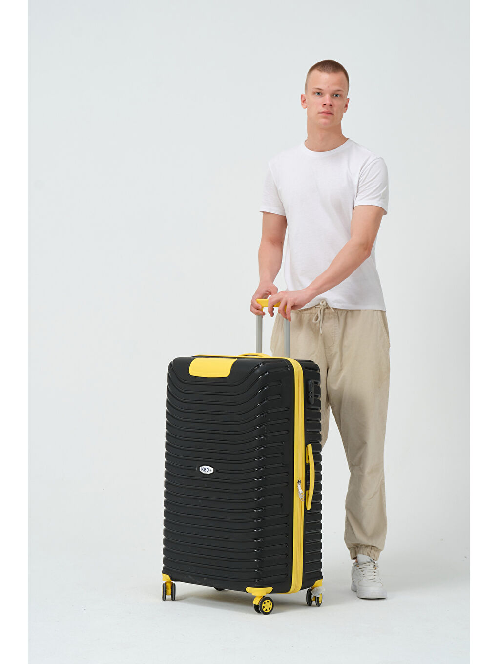 Büyük Boy Siyah-Sarı PP Valiz-4