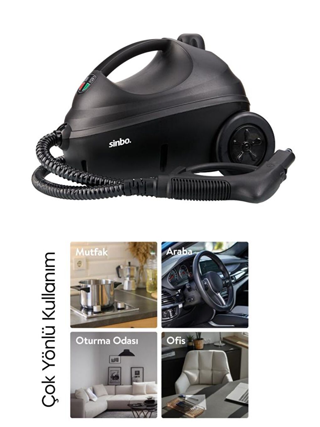 SSC-6423 Çok Fonksiyonlu Buharlı Temizlik Makinası - Buharlı Temizleyici - SİYAH-1