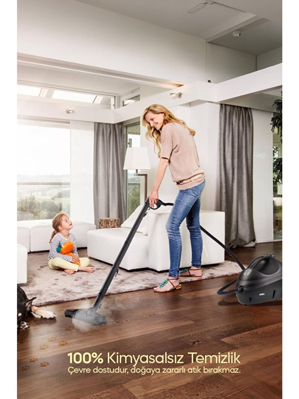 SSC-6423 Çok Fonksiyonlu Buharlı Temizlik Makinası - Buharlı Temizleyici - SİYAH-2