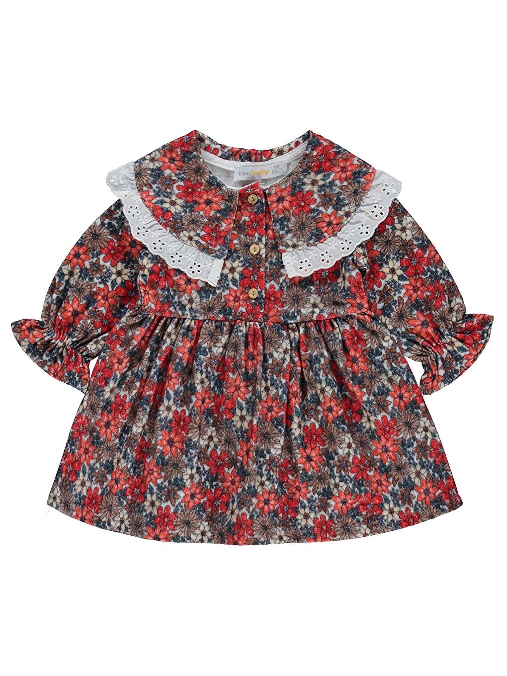 Bebe Yaka Elbise 6-18 Ay - Bordo