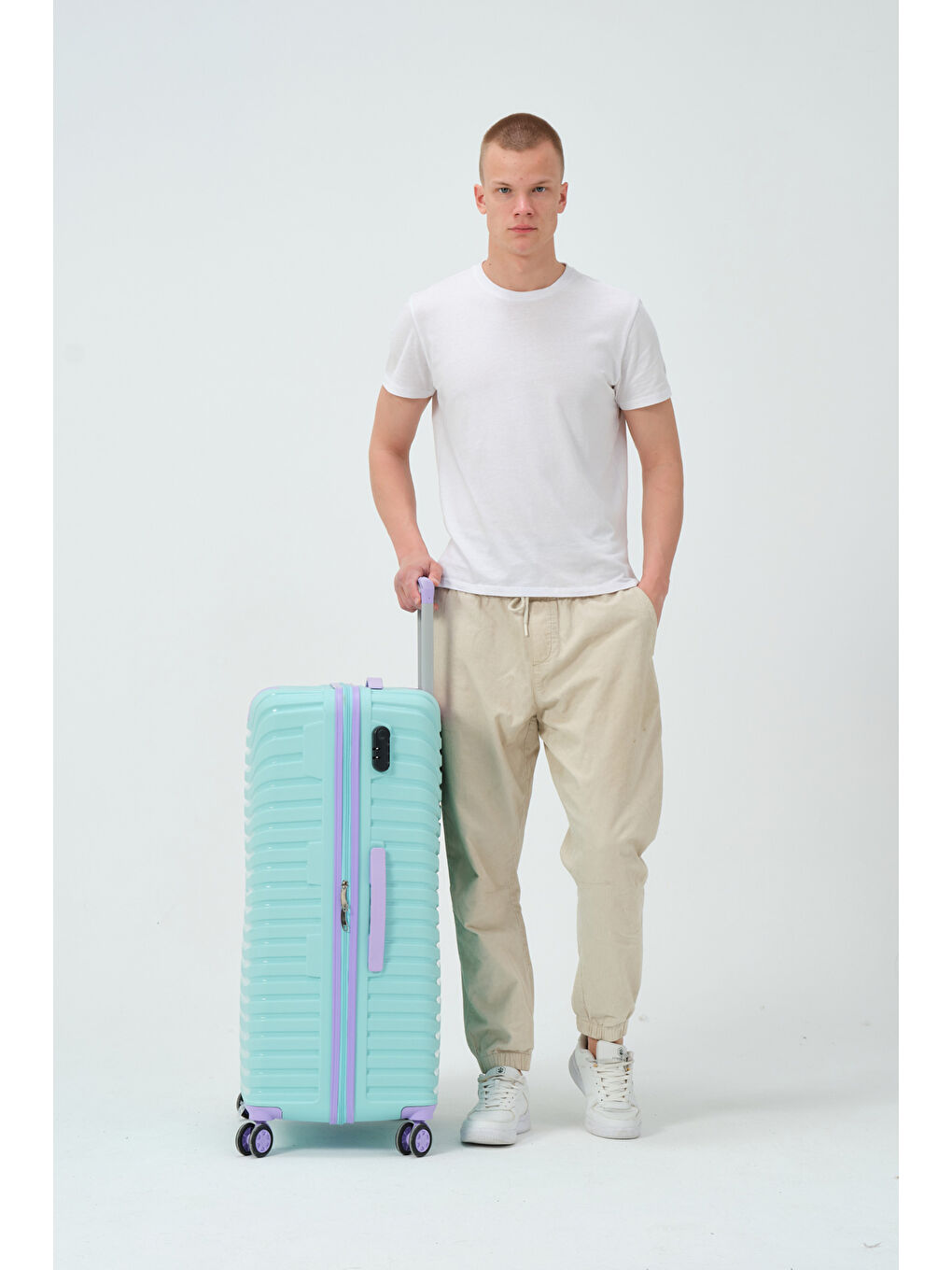 Büyük Boy Turkuaz-Lila PP Valiz-2