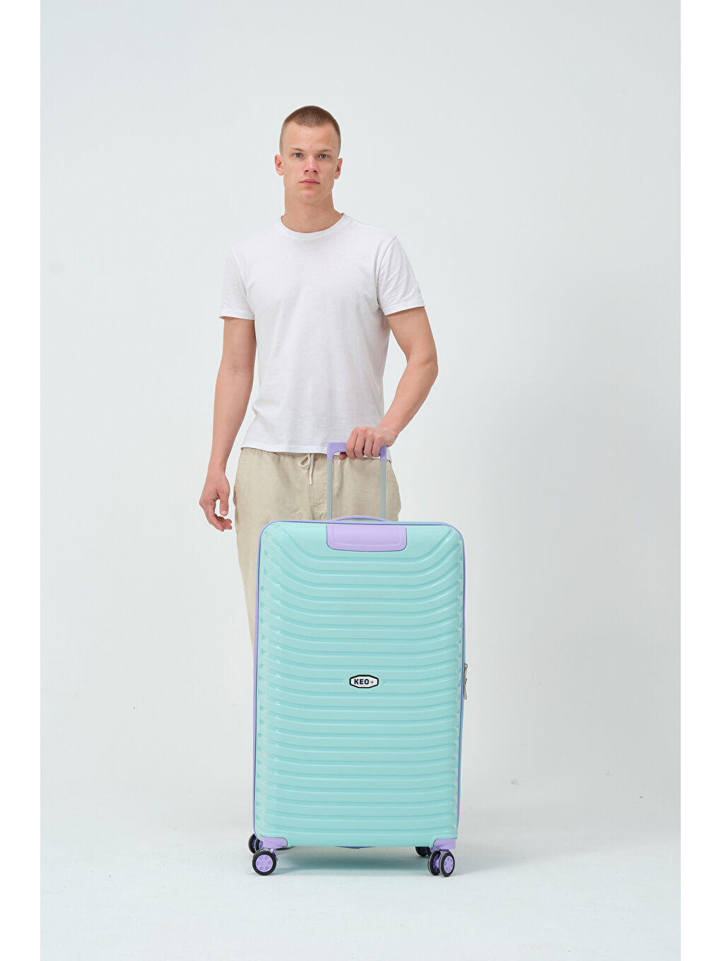 Büyük Boy Turkuaz-Lila PP Valiz-7