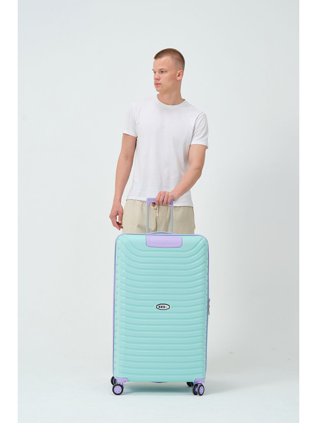 Büyük Boy Turkuaz-Lila PP Valiz-8