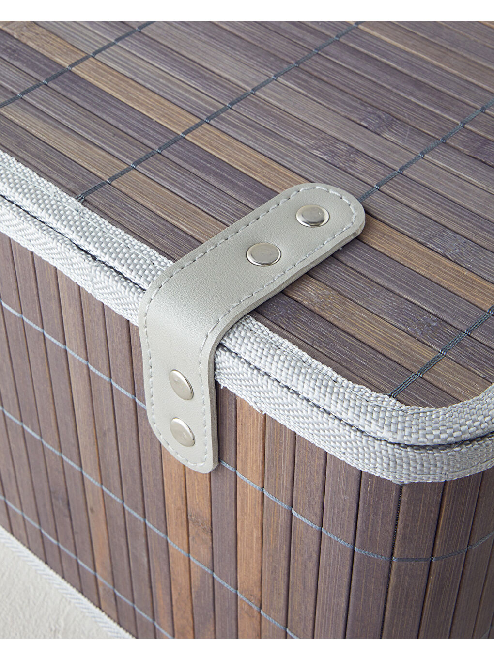 Selina Bambu Saklama Kutusu 33X23X20 cm Antrasit-3