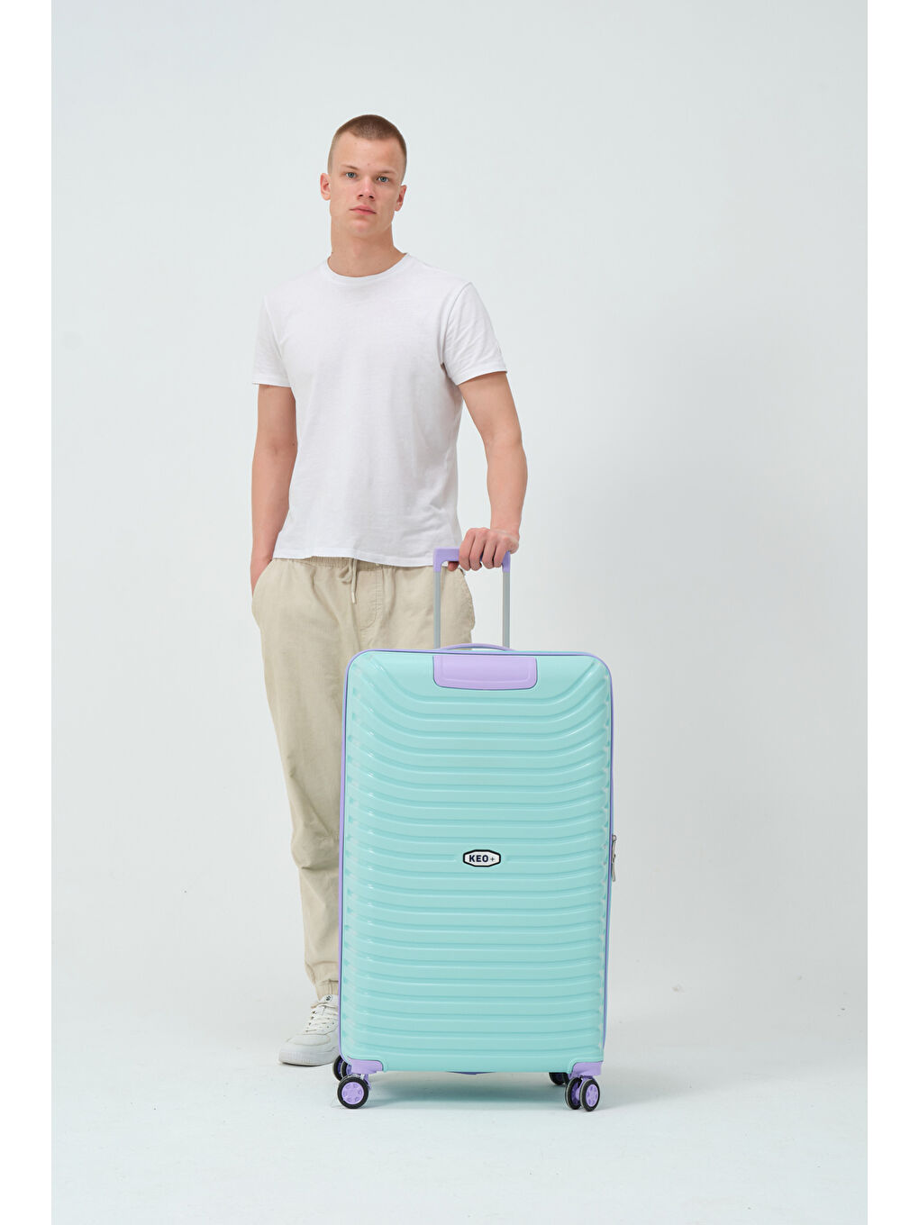 Büyük Boy Turkuaz-Lila PP Valiz-9