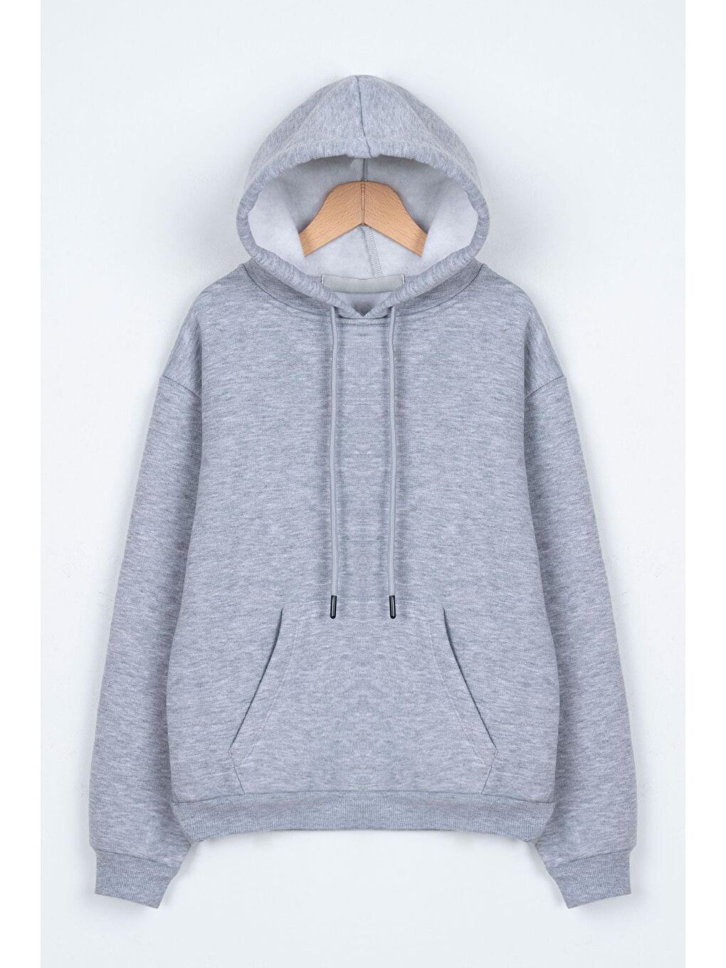 Kapüşonlu Uzun Kol Cepli Gri Renk Erkek Çocuk Sweatshirt