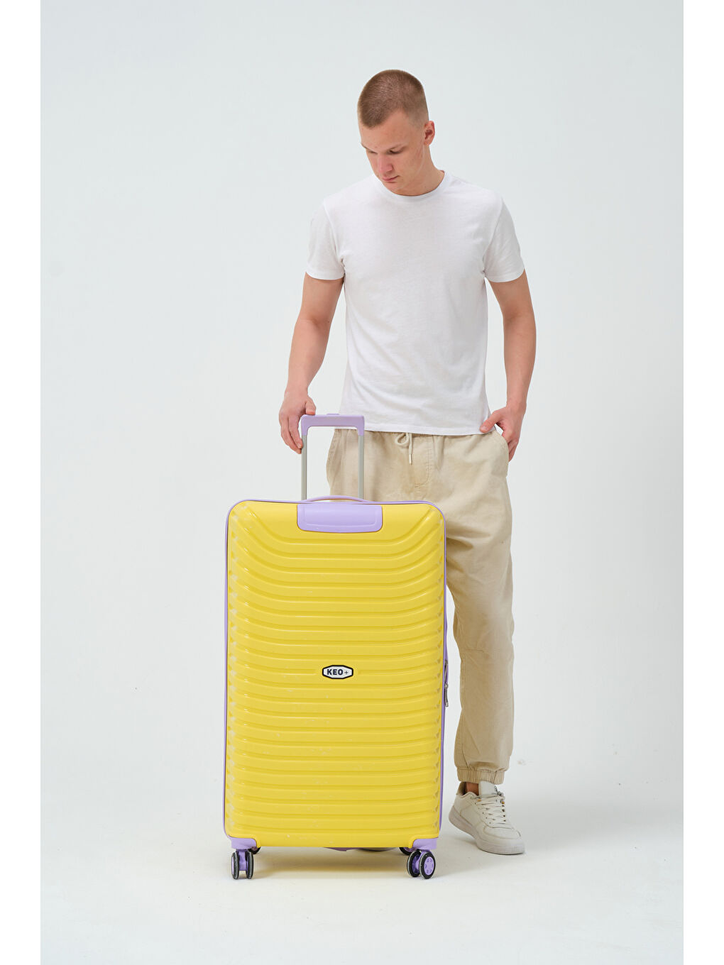 Büyük Boy Sarı-Lila PP Valiz-4